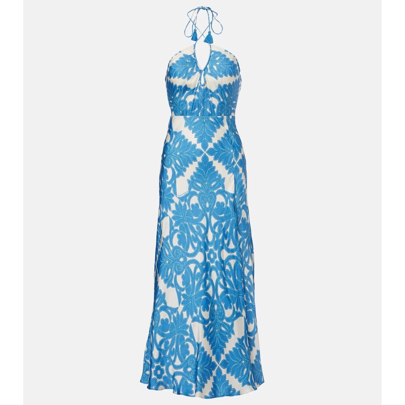 Poupette St Barth Stella printed satin maxi dress