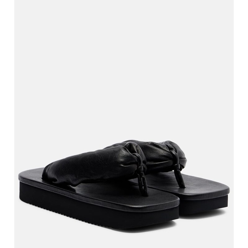 Dámské pantofle Rick Owens z kůže v černé barvě