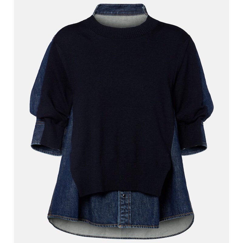Sacai Layered denim shirt