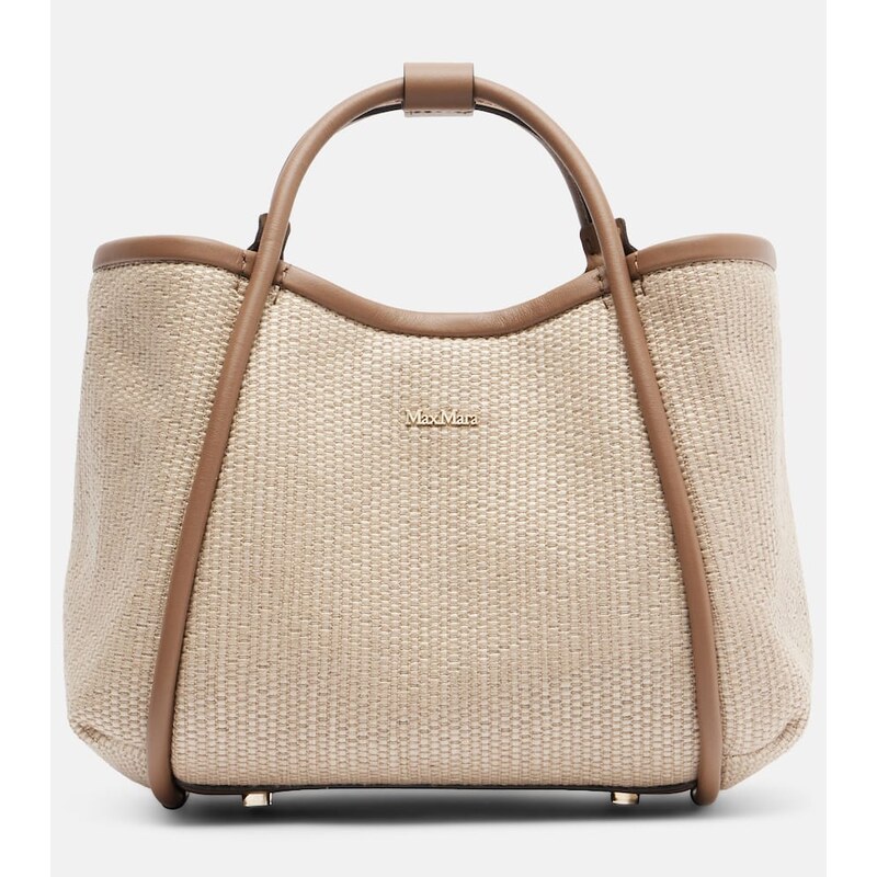 Max Mara Marin Small leather-trimmed top-handle bag