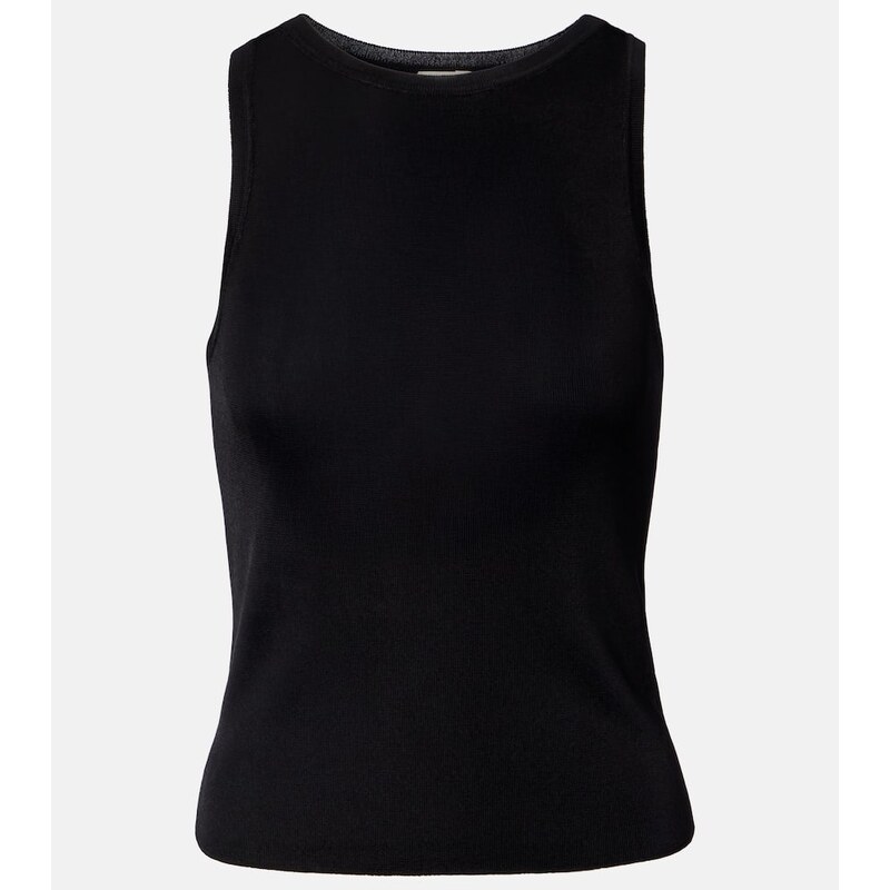 Saint Laurent Ribbed-knit jersey tank top