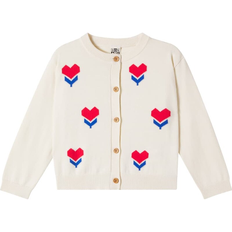 Bonton Nina jacquard cotton cardigan