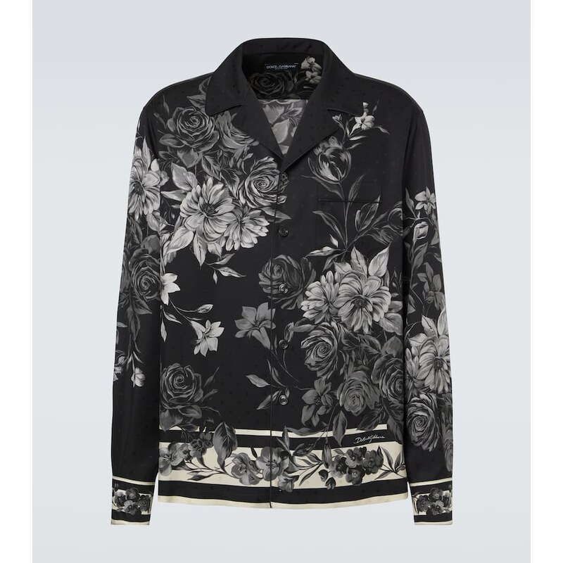 Dolce&Gabbana Floral polka-dot silk shirt