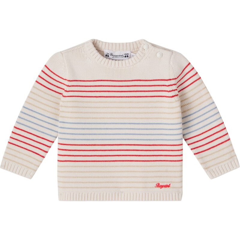Bonpoint Baby Aleksi striped cotton and cashmere sweater