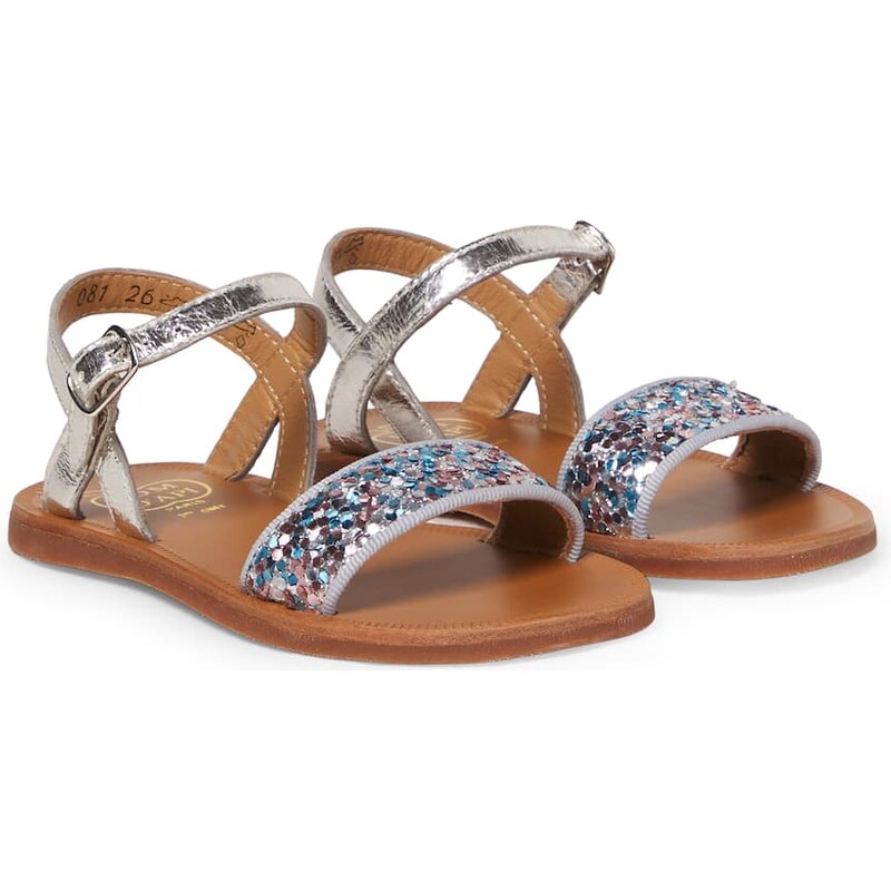 Pom dApi Plagette Buckle glitter leather sandals