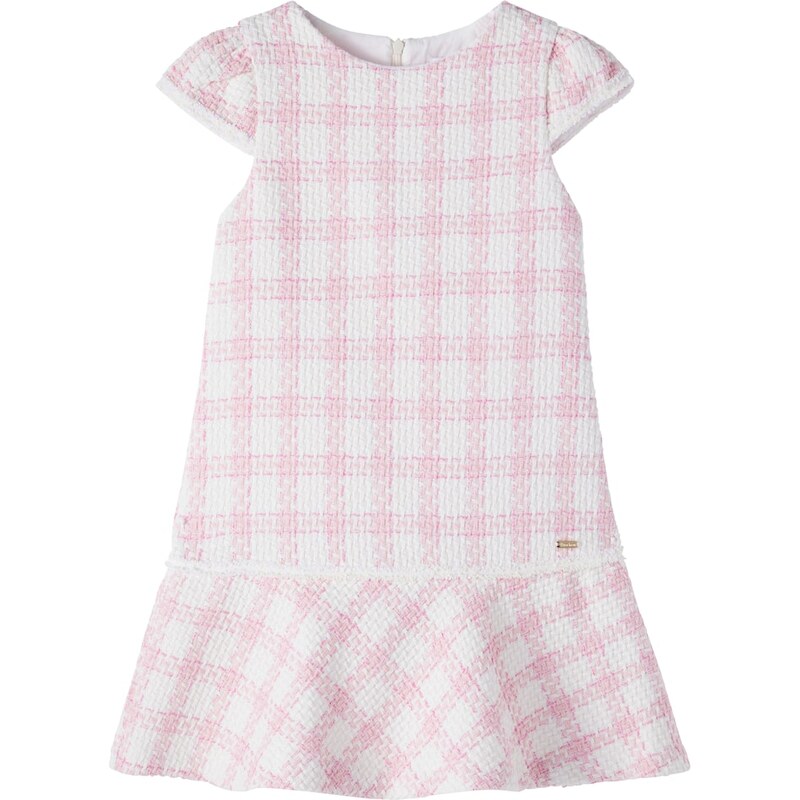 Patachou Checked cotton-blend tweed dress