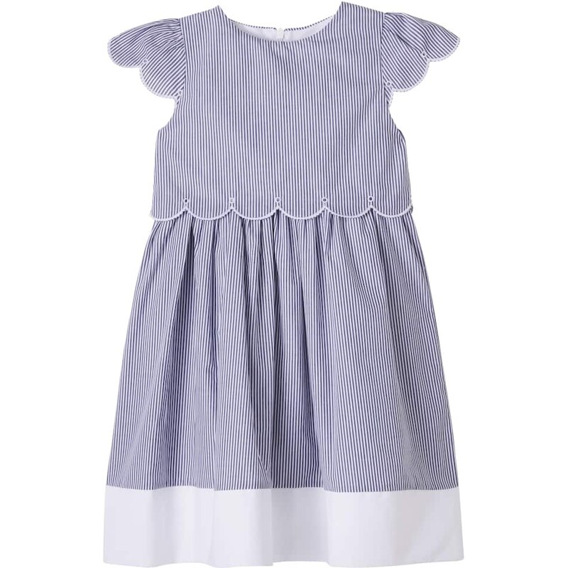 Patachou Scalloped striped cotton dress