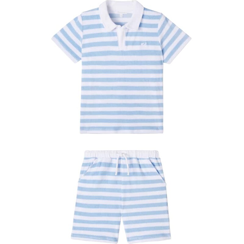 Patachou Cotton-blend polo shirt and shorts set