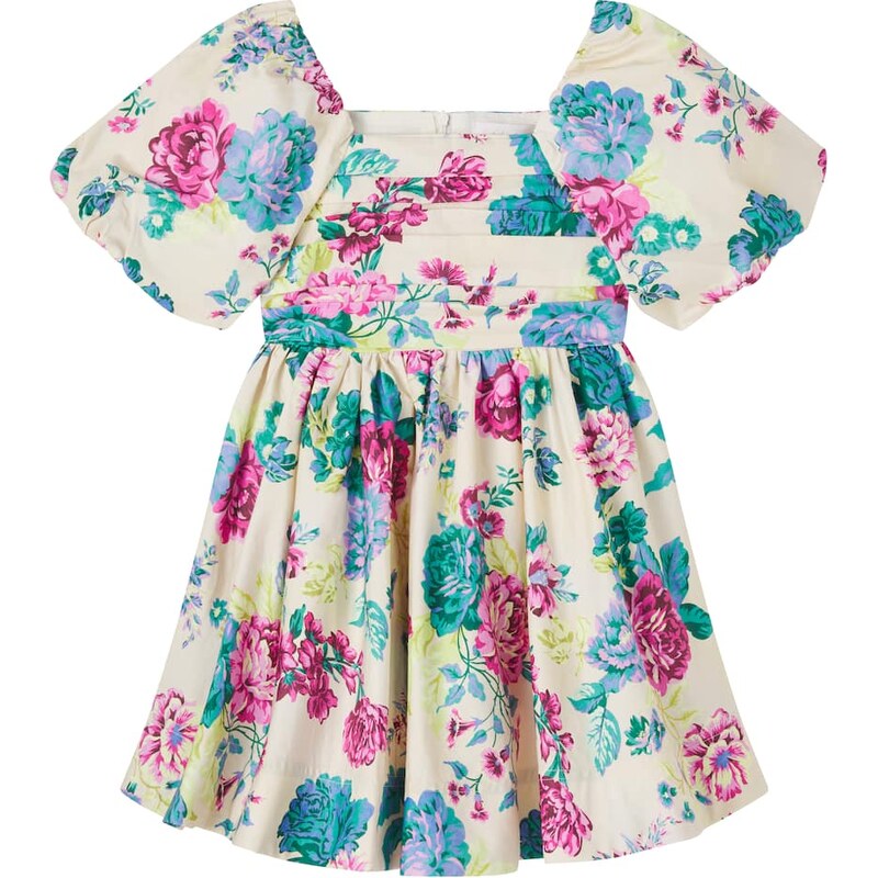 Petite Amalie Pleated floral cotton poplin dress
