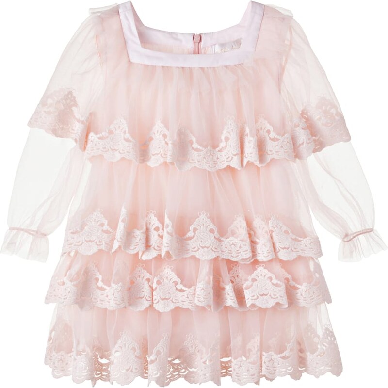 Petite Amalie Lace-trimmed tulle dress