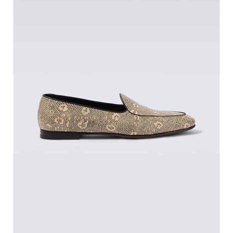 Manolo Blahnik Modena snake-effect leather loafers