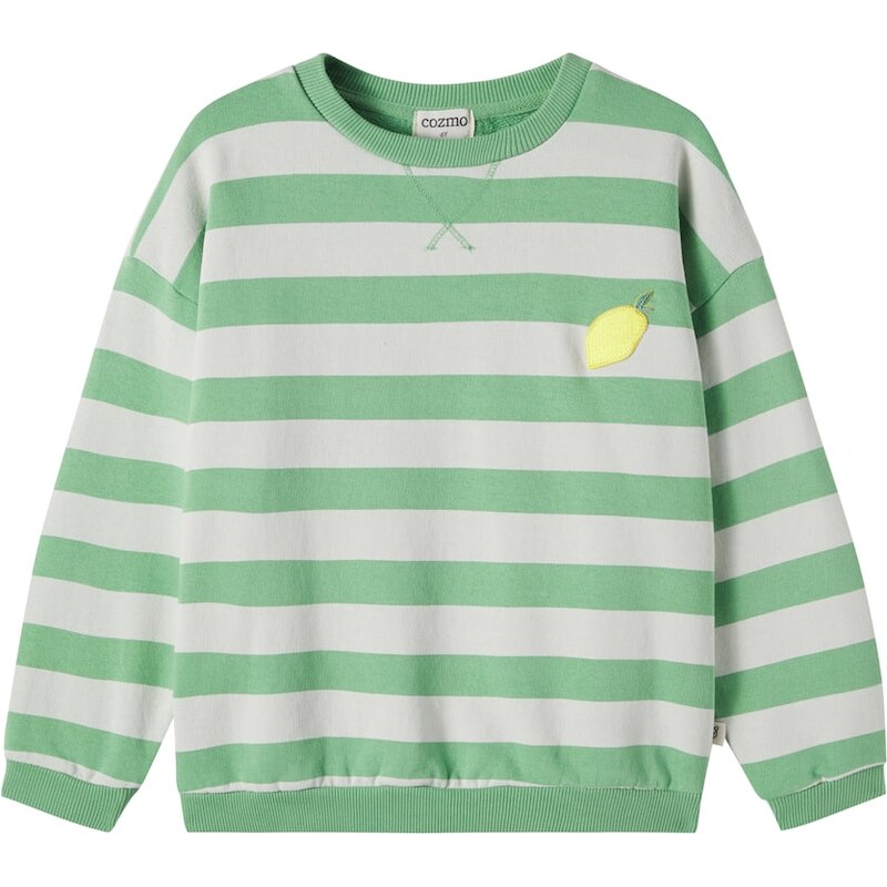 Cozmo Dan striped cotton fleece sweatshirt