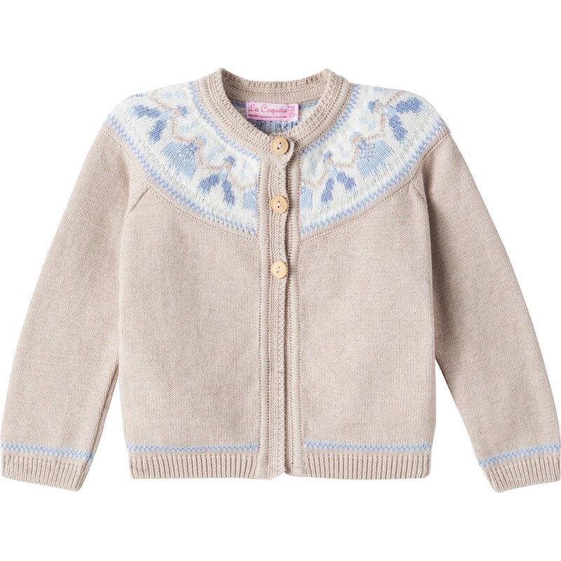 La Coqueta Baby Aubrey intarsia cotton cardigan