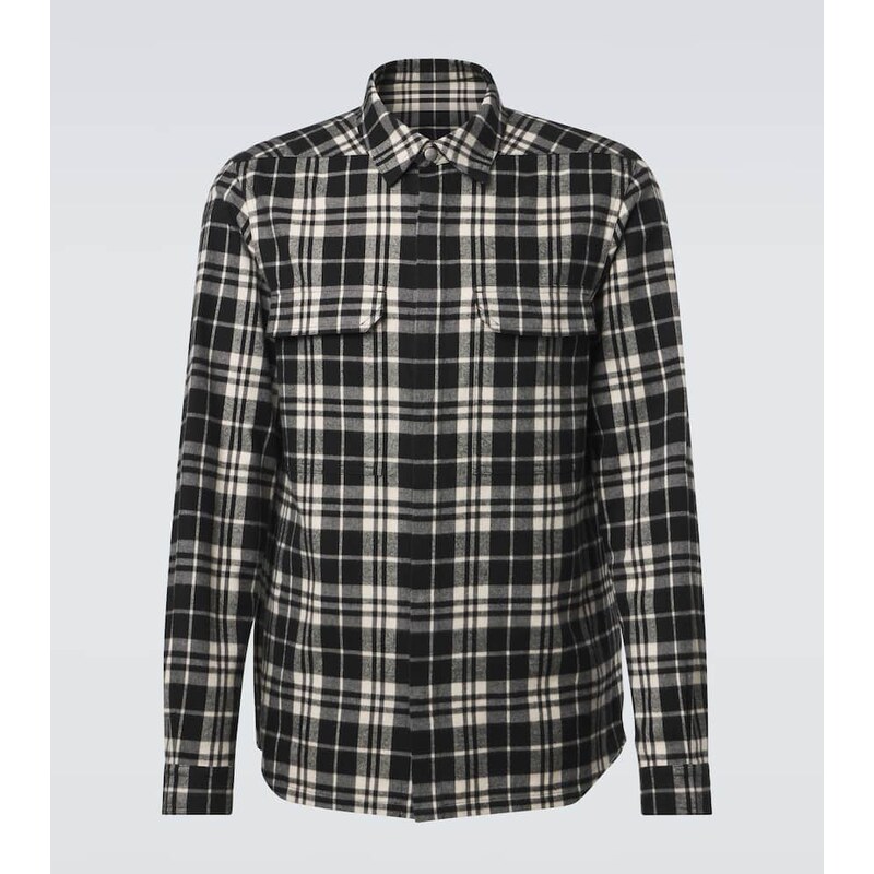 Rick Owens Temple plaid cotton overshirt