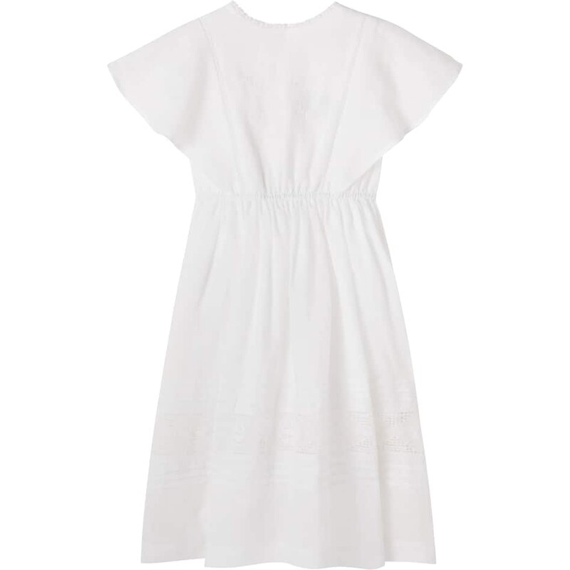 Cera Una Volta Emilie embroidered ramie dress
