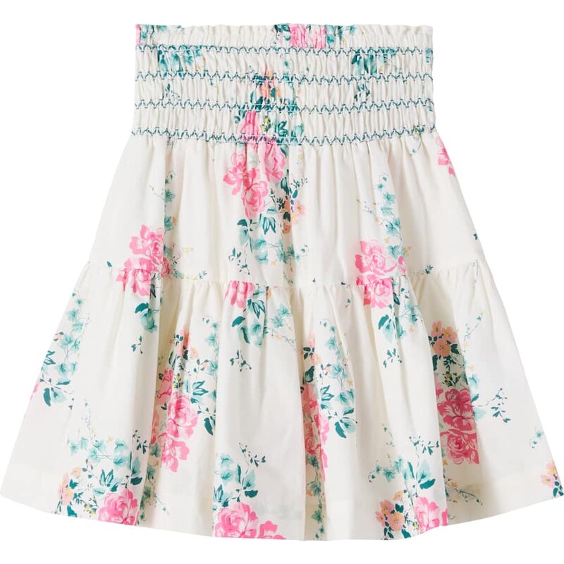 Cera Una Volta Floral shirred cotton skirt