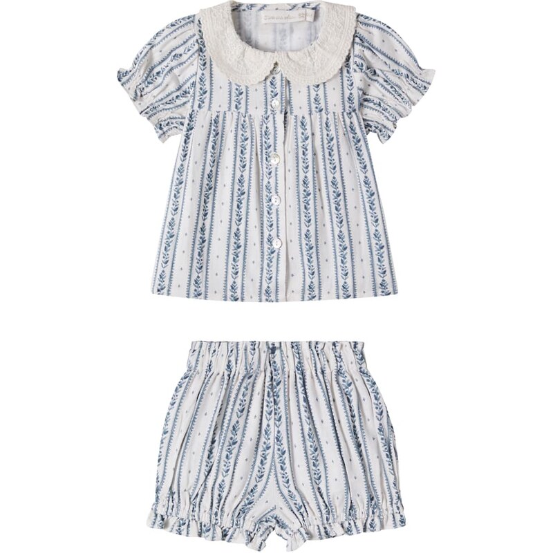 Cera Una Volta Baby Eugenia blouse and bloomers set