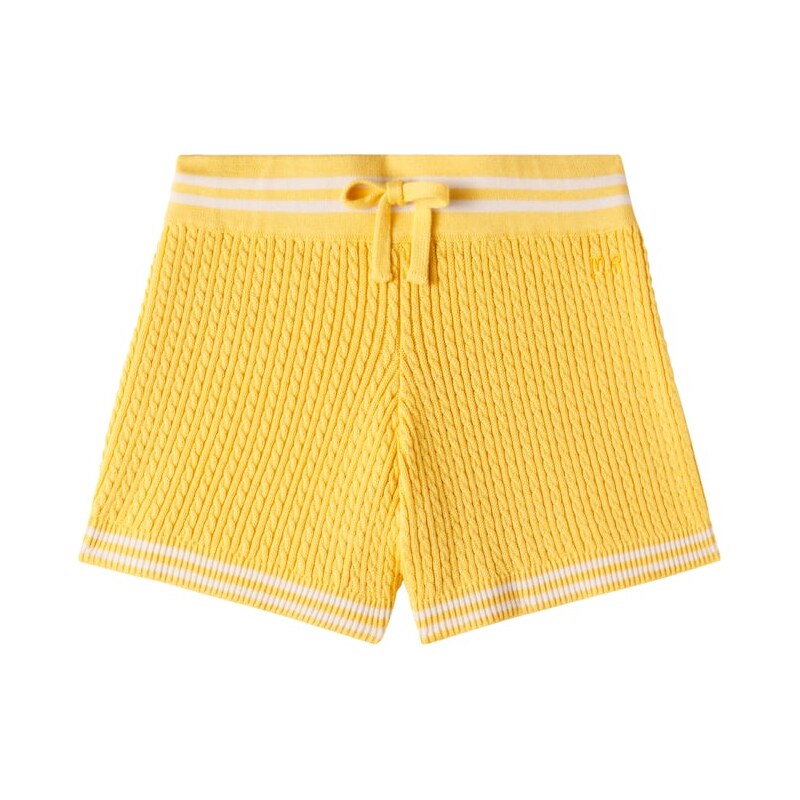 Mini Rodini Cable-knit cotton shorts