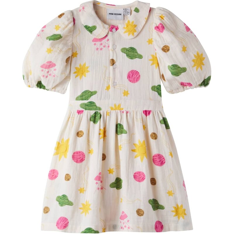 Mini Rodini Space printed cotton muslin dress
