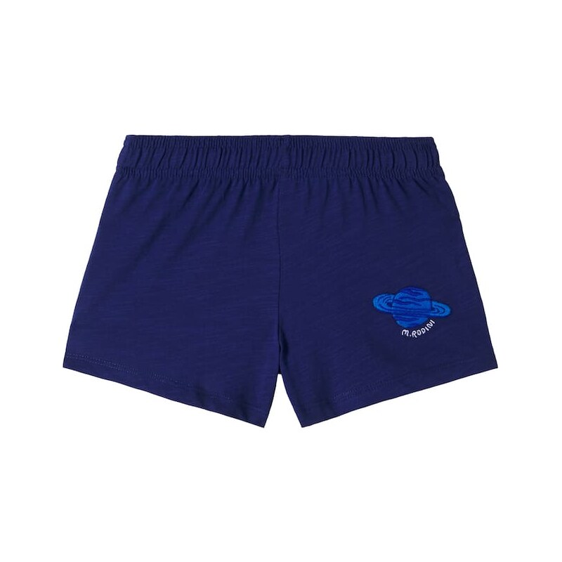 Mini Rodini Embroidered cotton jersey shorts
