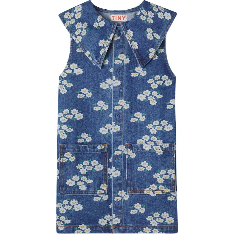 Tinycottons Blossoms floral denim shirt dress