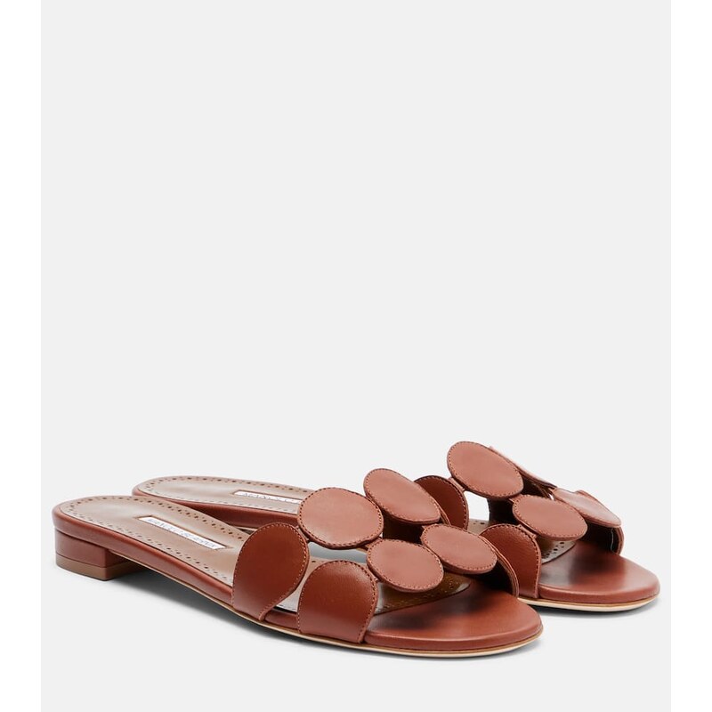 Dámské kůžové pantofle Manolo Blahnik Haribalmuflat