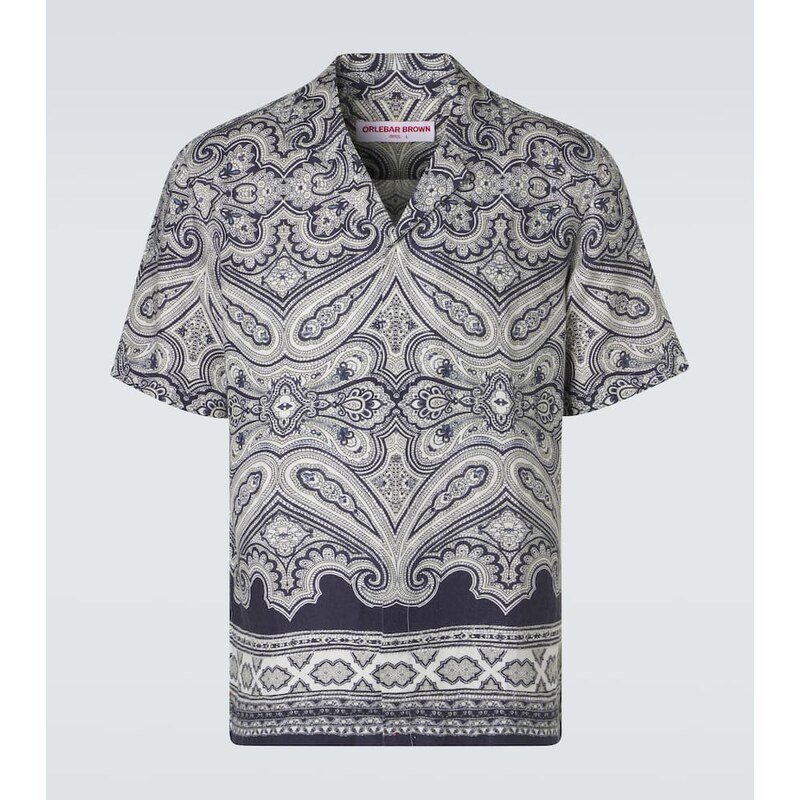 Orlebar Brown Maitan paisley linen bowling shirt