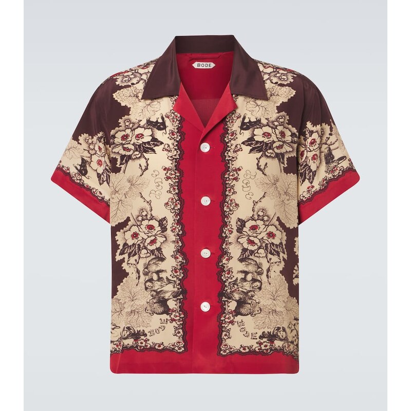 Bode Printed silk bowling shirt
