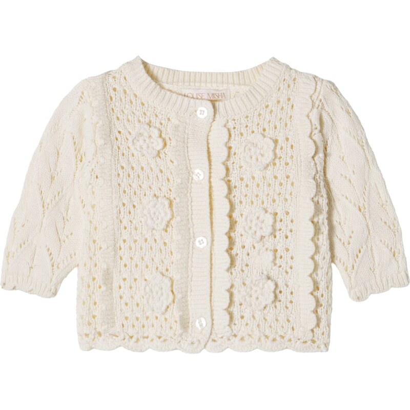 Louise Misha Baby Chai floral-appliquÃ cotton cardigan