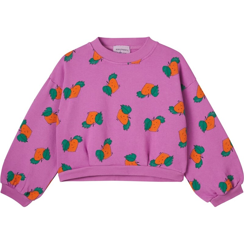 Bobo Choses Tangerine cropped cotton sweatshirt
