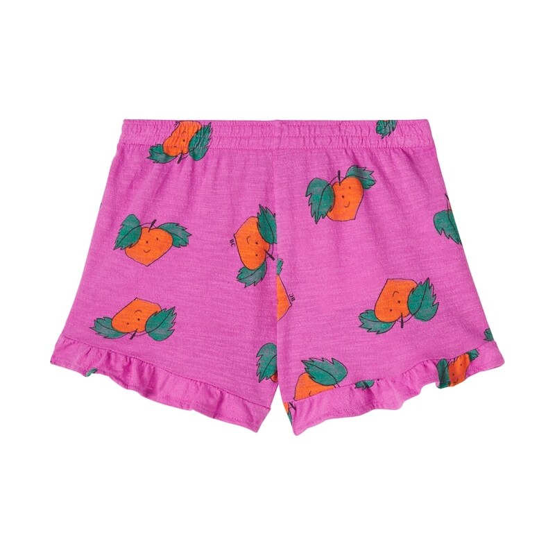 Bobo Choses Printed ruffled cotton shorts