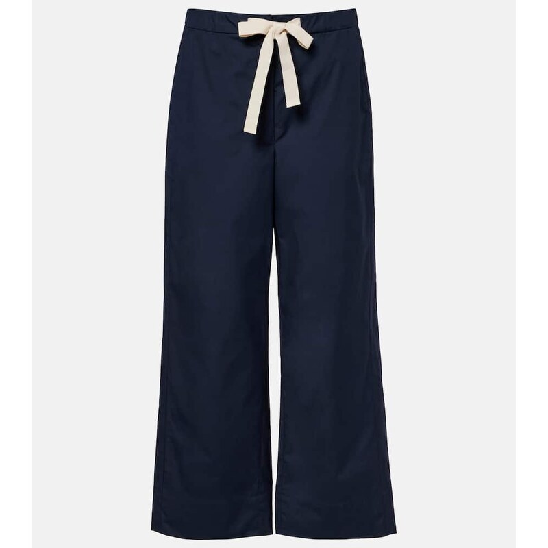 S Max Mara Argento cotton wide-leg pants