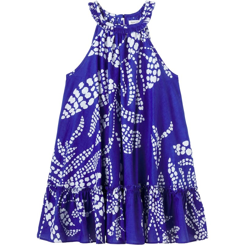 Poupette St Barth Kids Cleo printed halterneck cotton dress