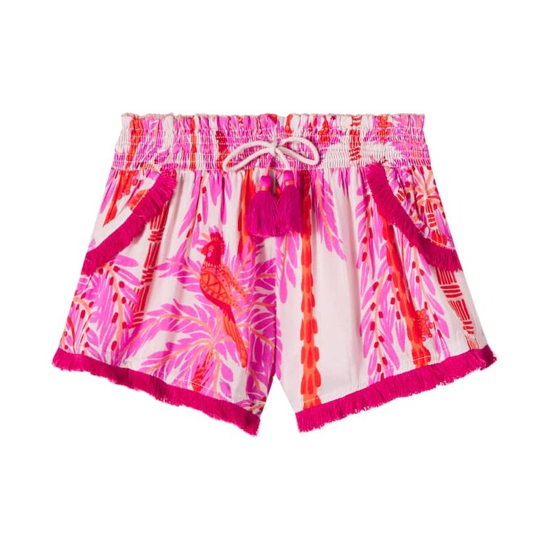 Poupette St Barth Kids Lulu floral fringed shorts
