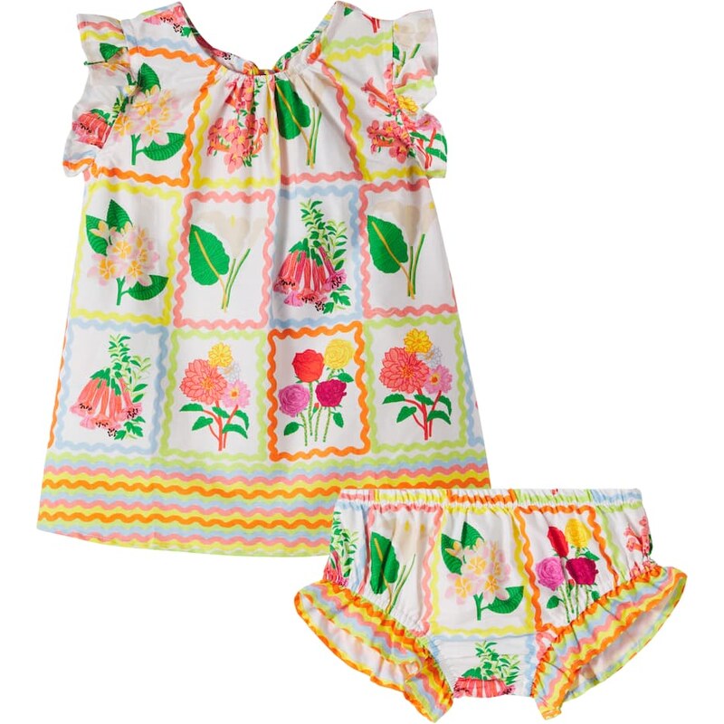 Fábula Baby cotton dress and bloomers set