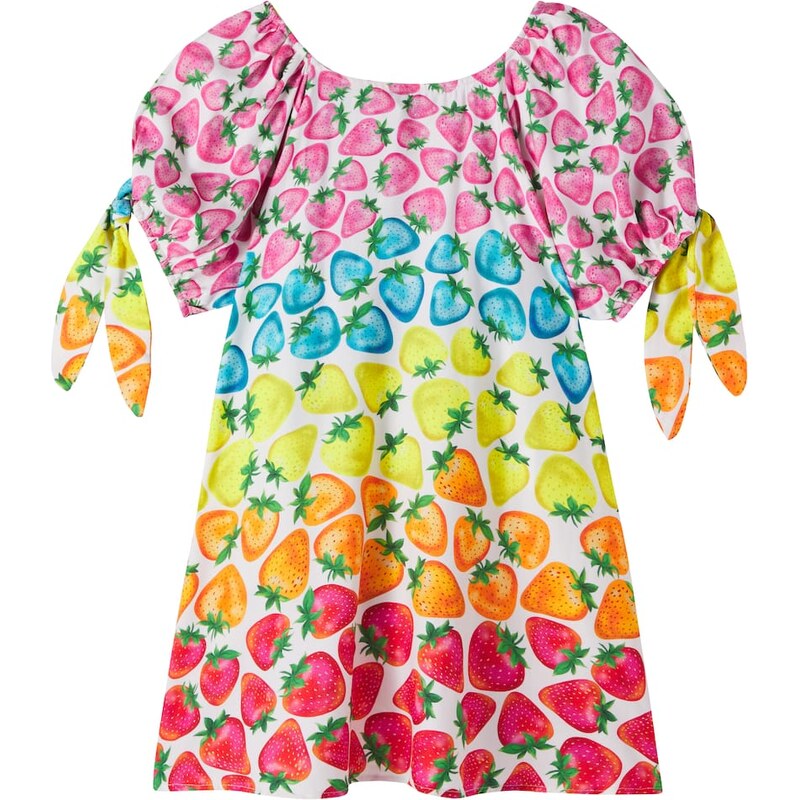 Fábula Morango Rainbow printed dress