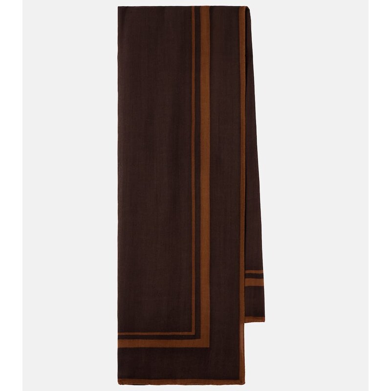Saint Laurent Cassandre printed wool twill scarf