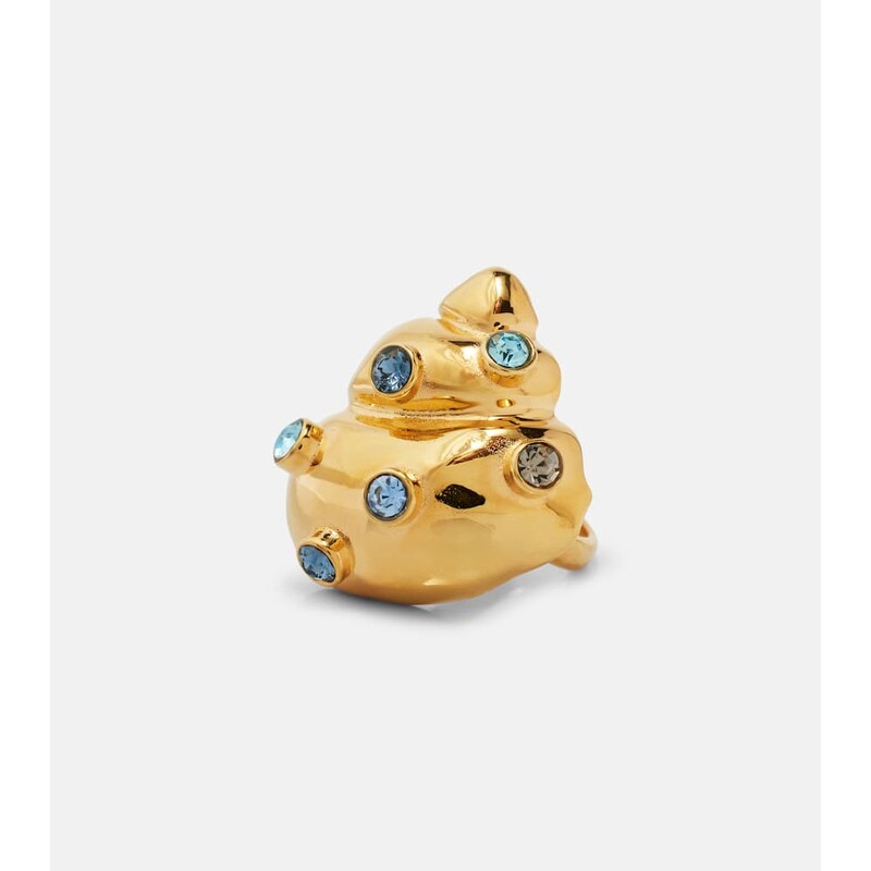 Oscar de la Renta Seashell crystal-embellished ring