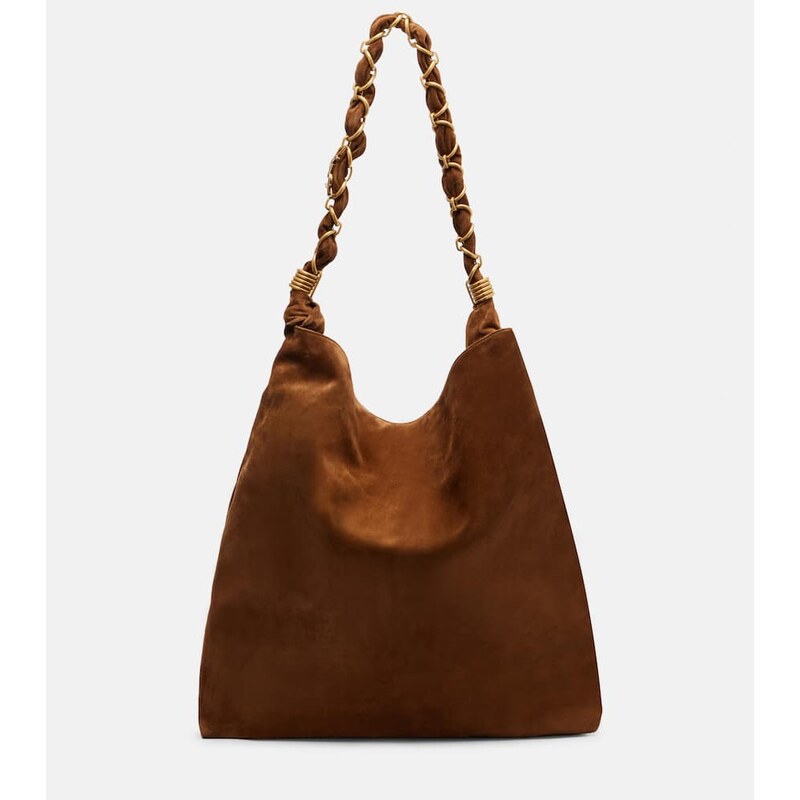 Saint Laurent Amalia Cassandre suede shoulder bag