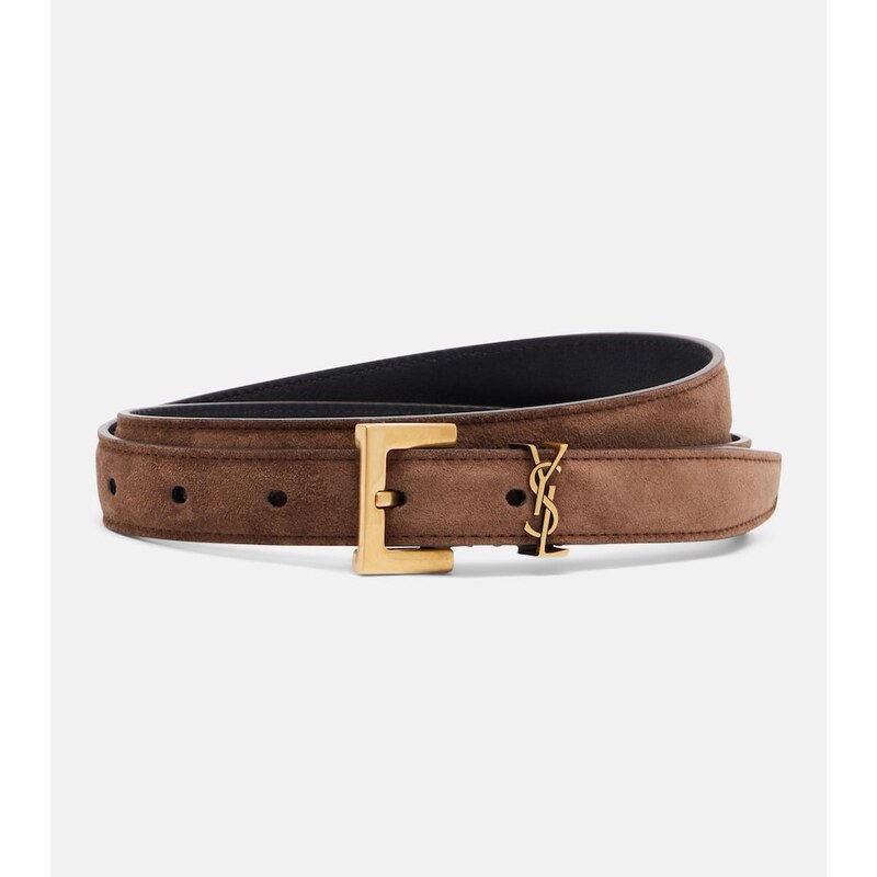 Saint Laurent Cassandre suede belt
