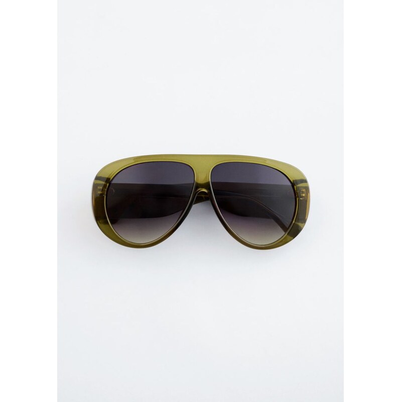 H&M - Nadměrné aviator sluneční brýle - zelená 113293780