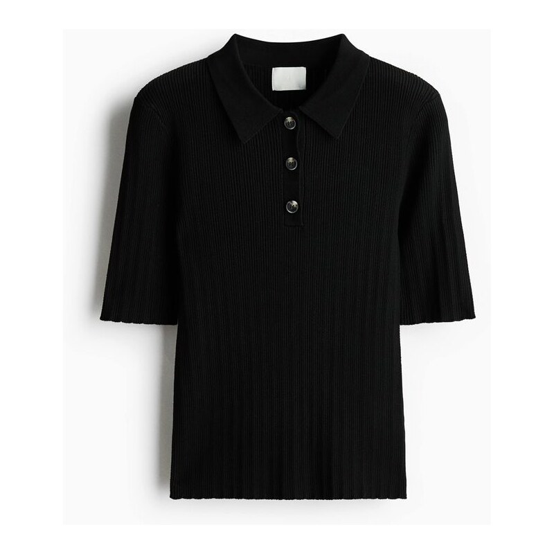 H&M - Top z ažurového úpletu - černá 113295297