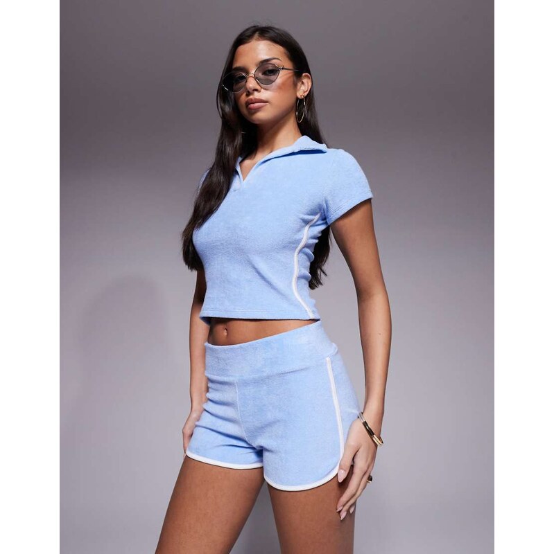 The Frolic exclusive towelling contrast seam detail micro shorts