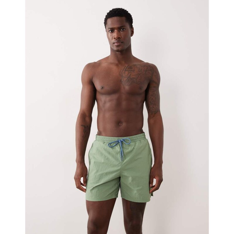 Farah Colbert drawstring logo swim shorts in green