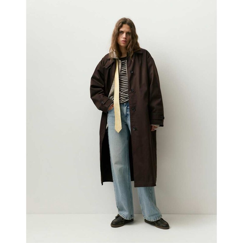 Pull&Bear Oversize trench coat in brown 113297378