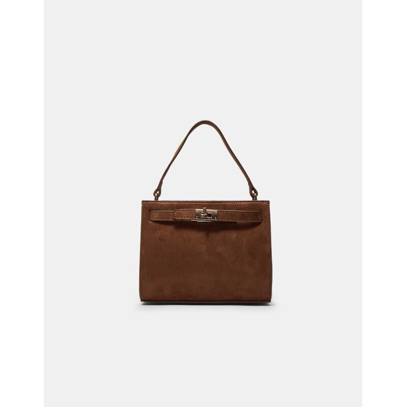 Stradivarius Rigid box crossbody bag in brown 113297380
