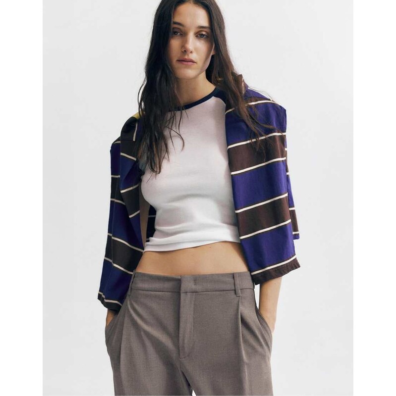 Pull&Bear Tailored darted pants in taupe-Grey 113369719