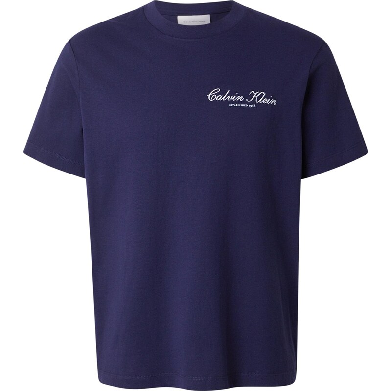 Calvin Klein Jeans Tričko '20S MARCH' námořnická modř / bílá