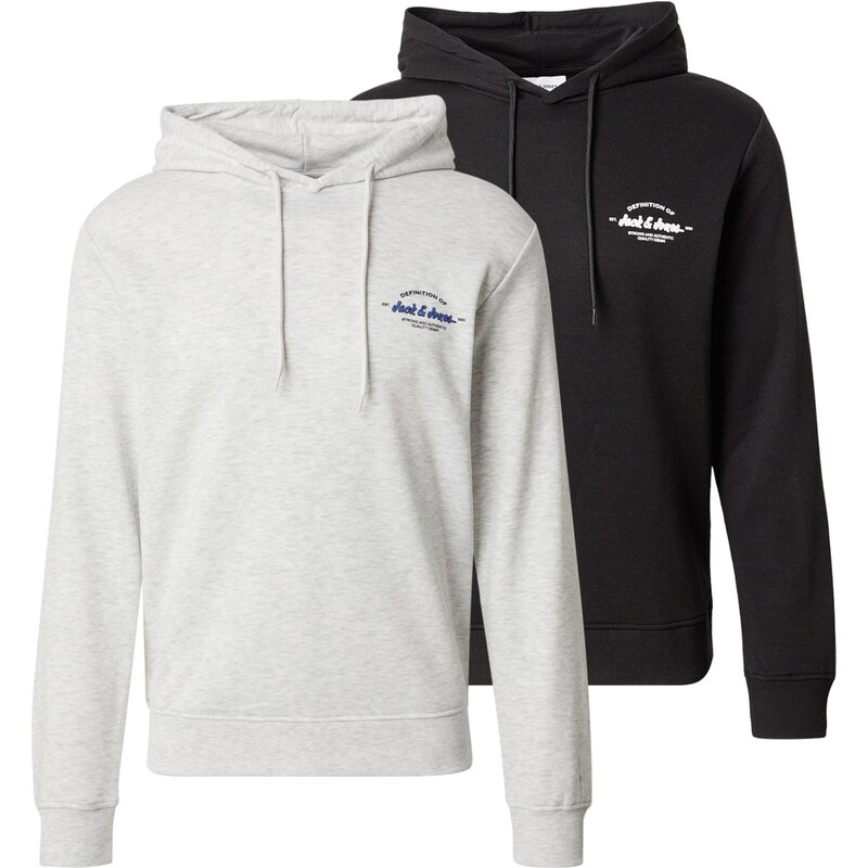 JACK & JONES Mikina JJBRANDON modrá / světle šedá / černá / bílá