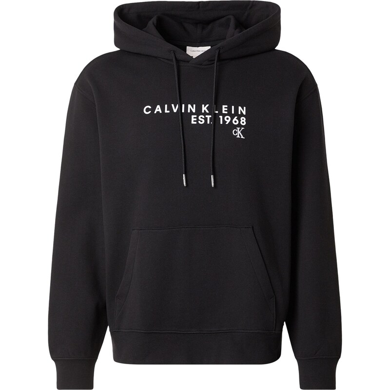Calvin Klein Jeans Mikina černá / bílá